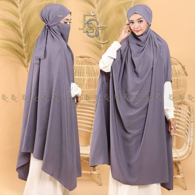 [ADA REALPICT] FRENCH KHIMAR FAROSHA BOLONG LENGAN WOLFIS ORI 6 SAUDARA