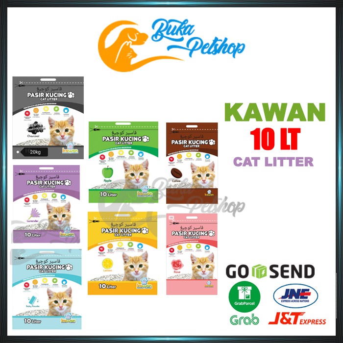 Pasir Kucing KAWAN Bentonite 10lt GOJEK - GRAB