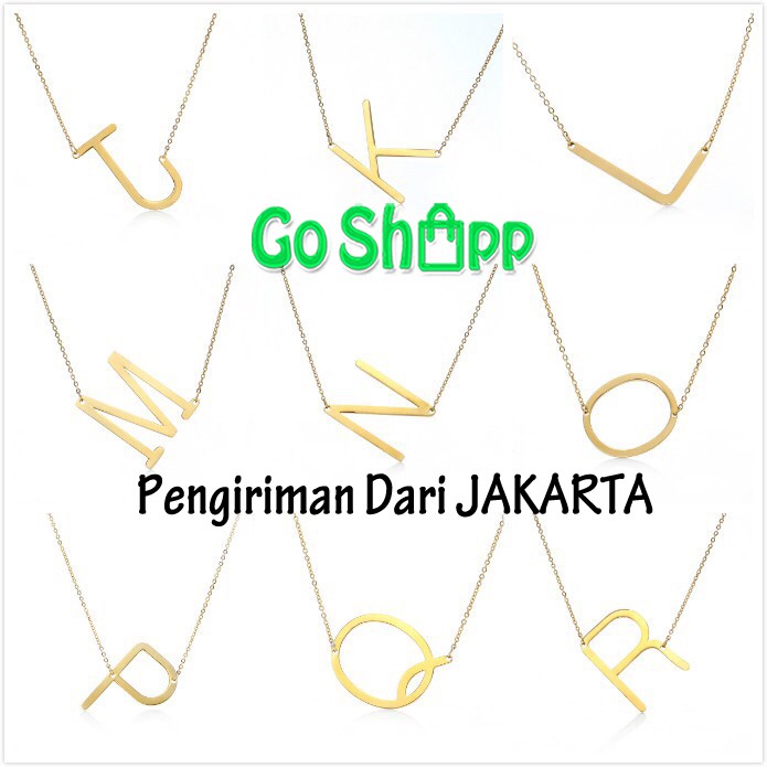 Kalung Alphabet V dan Z Titanium Anti Karat - Kalung Gold Alphabet - Kalung Fashion Import [K02]