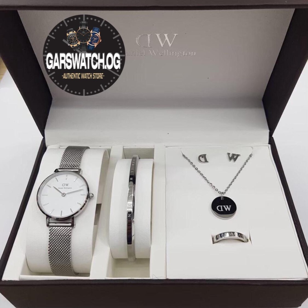 (ORIGINAL 100% - Garansi 1 Thn) Jam Tangan Daniel Wellington Original Pria / Wanita Pendant Set Full