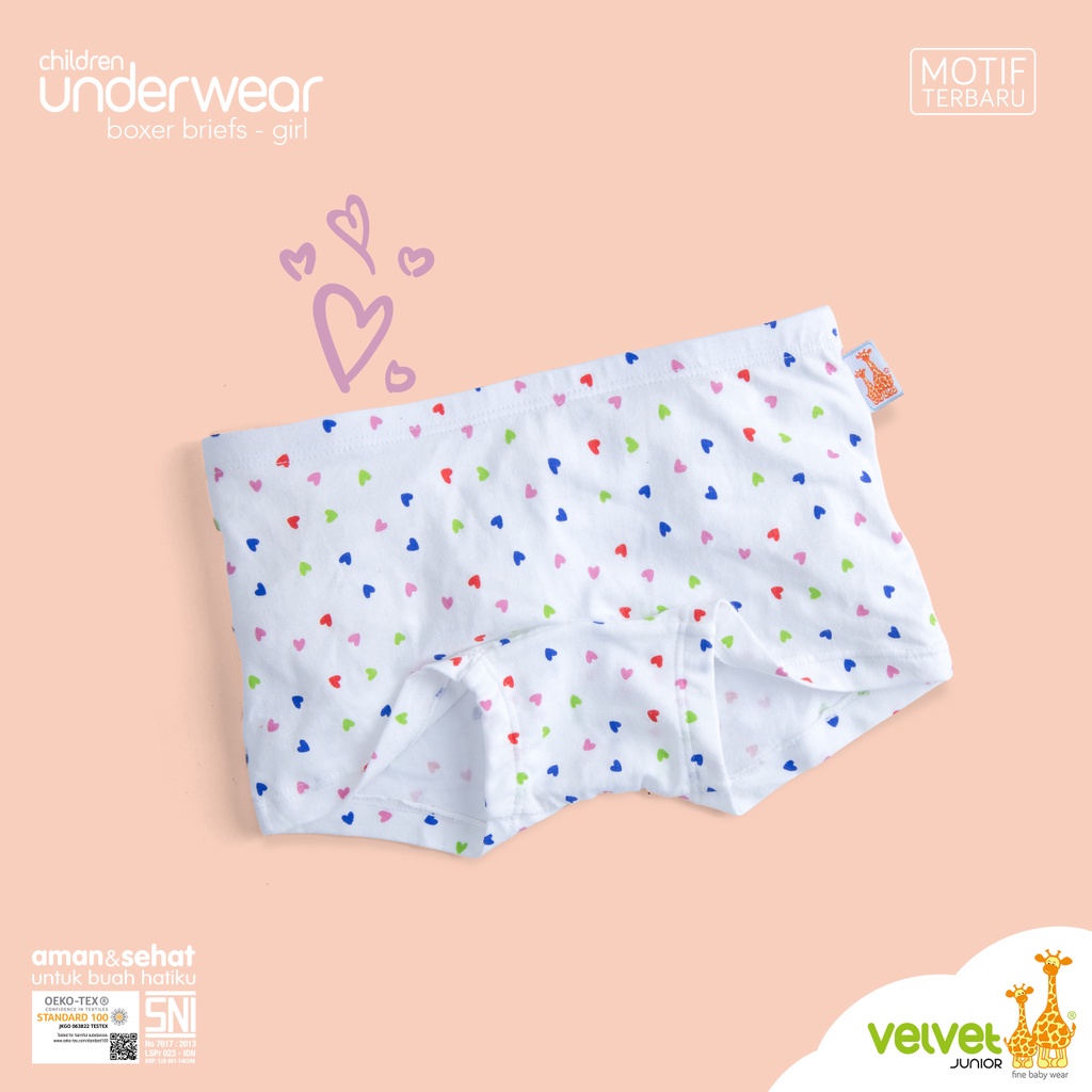 Velvet Junior UnderWear Celana Dalam Anak Perempuan Boxer - Flat Pack 5 Girl