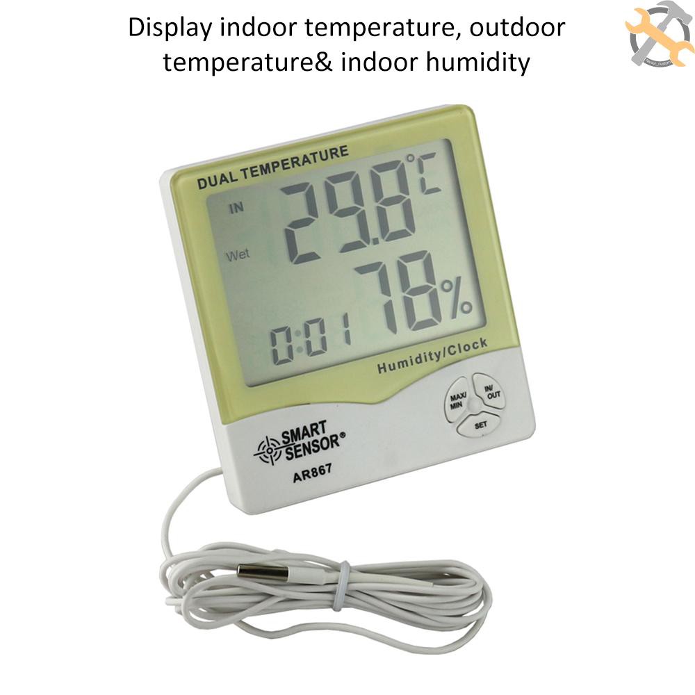 LCD Digital Thermometer Hygrometer Humidity Temperature Meter Indoor//Outdoor//Car