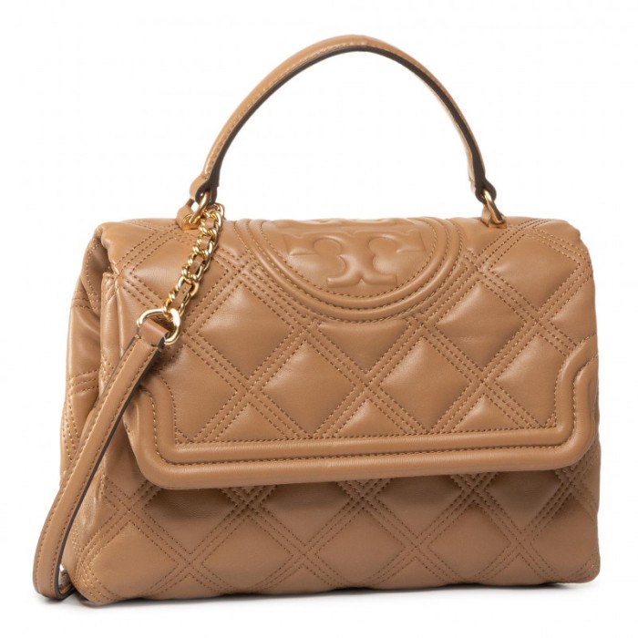 Tas Tory Burch 62092 Soft Fleming Top Handle Satchel - Tiramisu