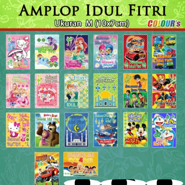 Amplop Lebaran/ Angpao Idul Fitri/ Kartu Lebaran Murah isi 10 pcs (TDK bisa pilih karakter/Mix)