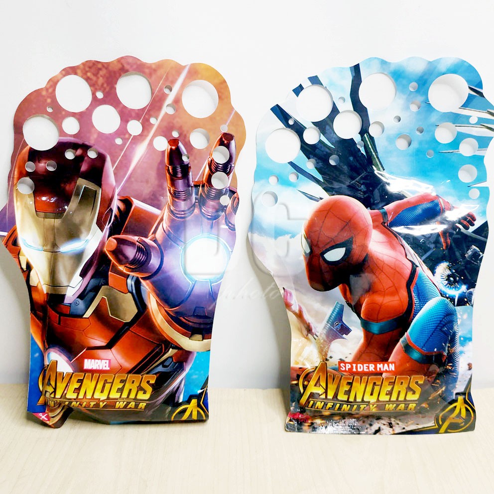 Bubble Gloves Karakter Batman Spiderman Hello Kitty Iron Man Mainan Sarung Tangan Gelembung Sabun