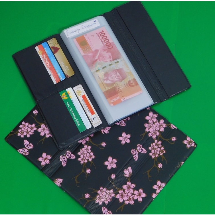 Dompet sakura Hitam - Dompet keuangan bulanan