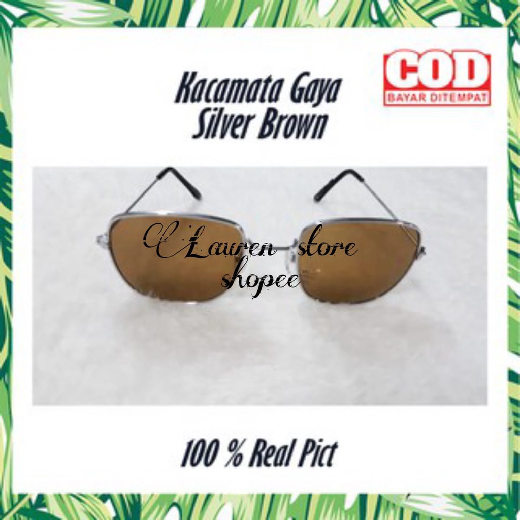 (COD) Kacamata Fashion Wanita / Eyeglasses Sunglasses /Eyewear / Kacamata Hitam Coklat Pria Wanita G