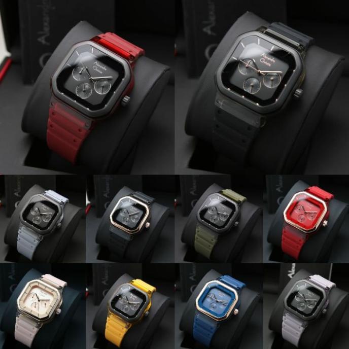 Terlaris" Alexandre Christie Ac2811 Ac 2811 Rubber Strap Jam Wanita Original C@