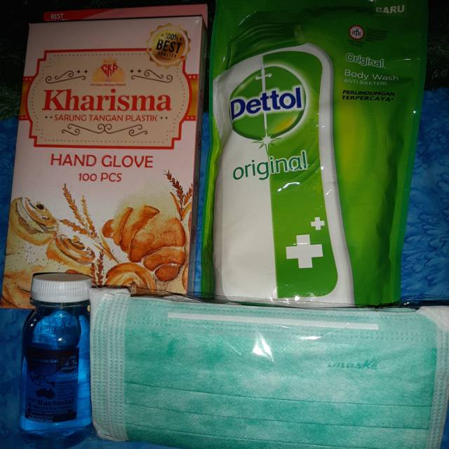 Masker 3ply imaske surgical face mask dan hand sanitizer refill 80ml