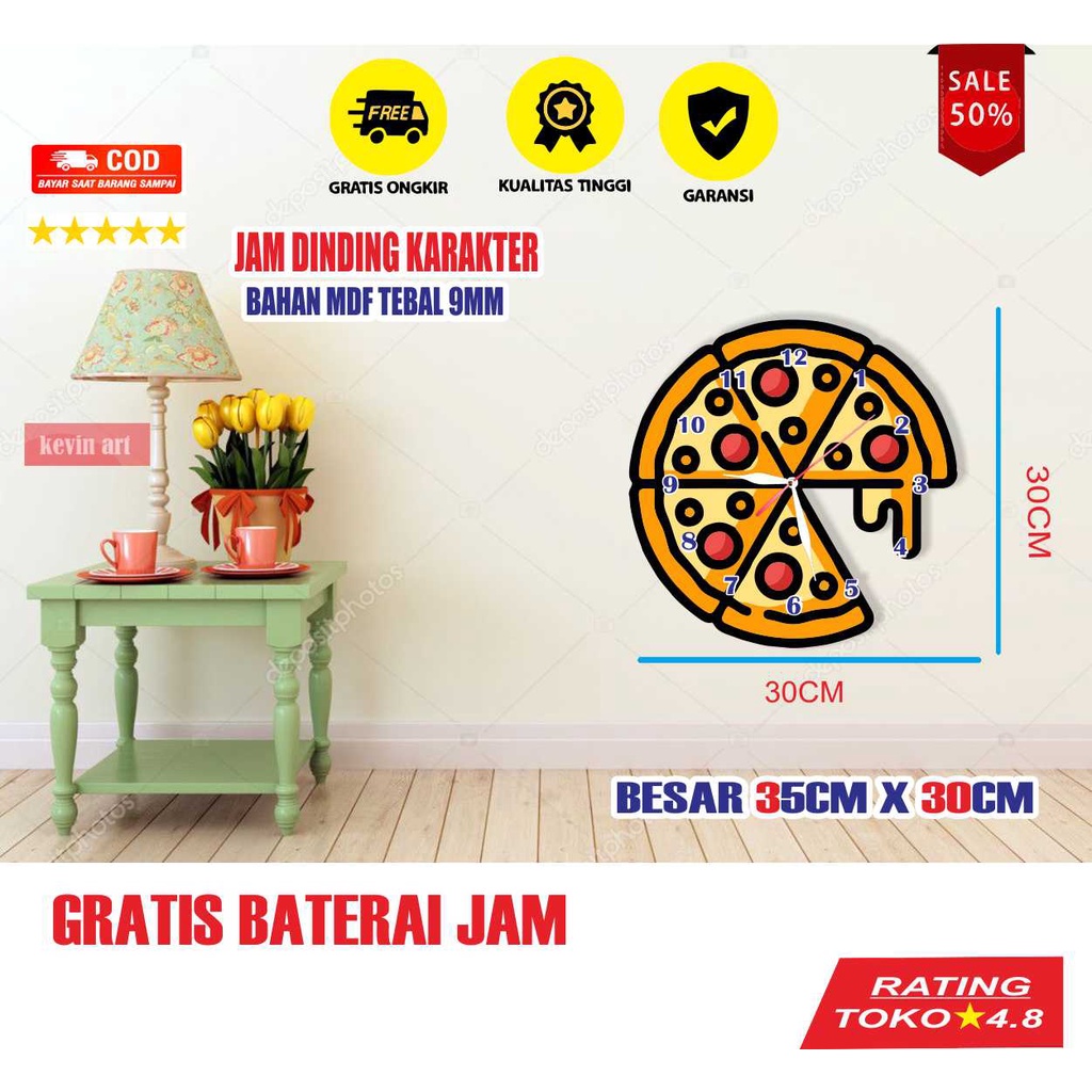 JAM DINDING BESAR MURAH UNIK KARAKTER PIZZA TEMPEL TEMBOK DEKORASI KAMAR TIDUR AKSESORIS FURNITURE RUMAH HIASAN DINDING LUCU UNICORN AESTHETIC KLASIK PAJANGAN DINGDING SERBAGUNA KOLEKSI HADIAH ANAK KADO ULANG TAHUN PERNIKAHAN TERBARU DISKON