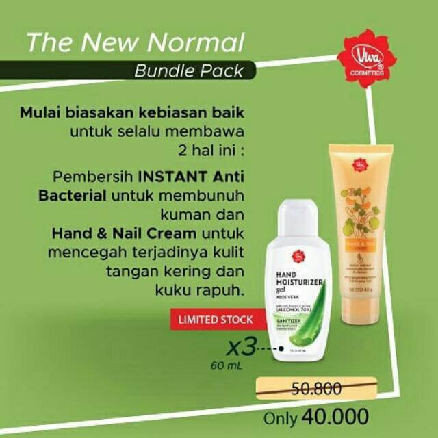 Paket Perawatan Skincare Kulit Tangan Hand Sanitizer Moisturizer and Nail Cream Viva