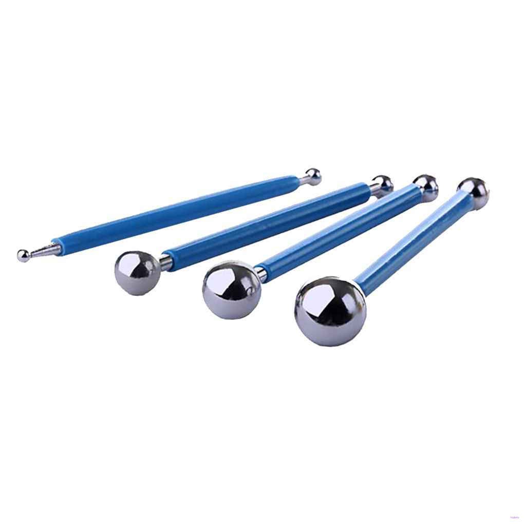 Set 4pcs Alat Modeling Kue Bentuk Bola Model Dua Sisi Bahan Stainless Steel
