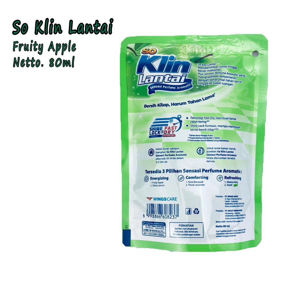 So klin * Lantai * Aroma * Fruity Apple * 60ml