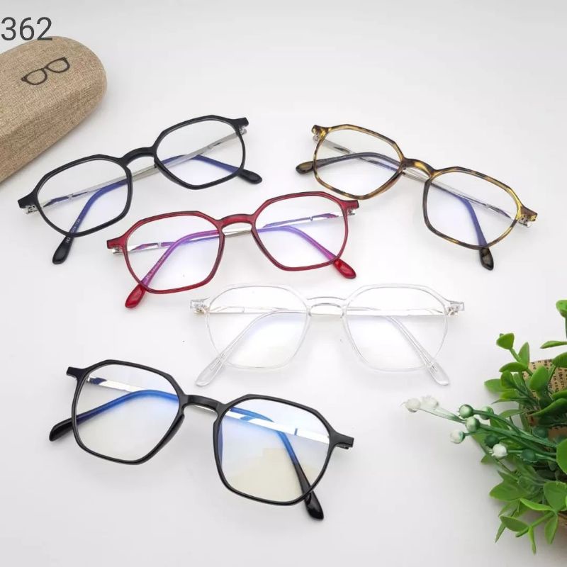 freme kacamata pria dan wanita bahan plastik dengan batang freme besi