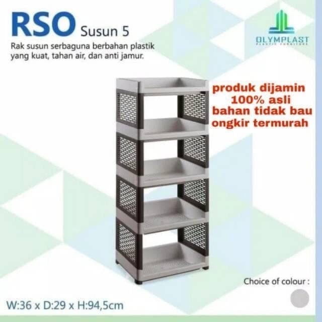 BAROKAH GAMIS RACK LEMARI dapur 5 TINGKAT Rak piring plastik serba guna 5susun