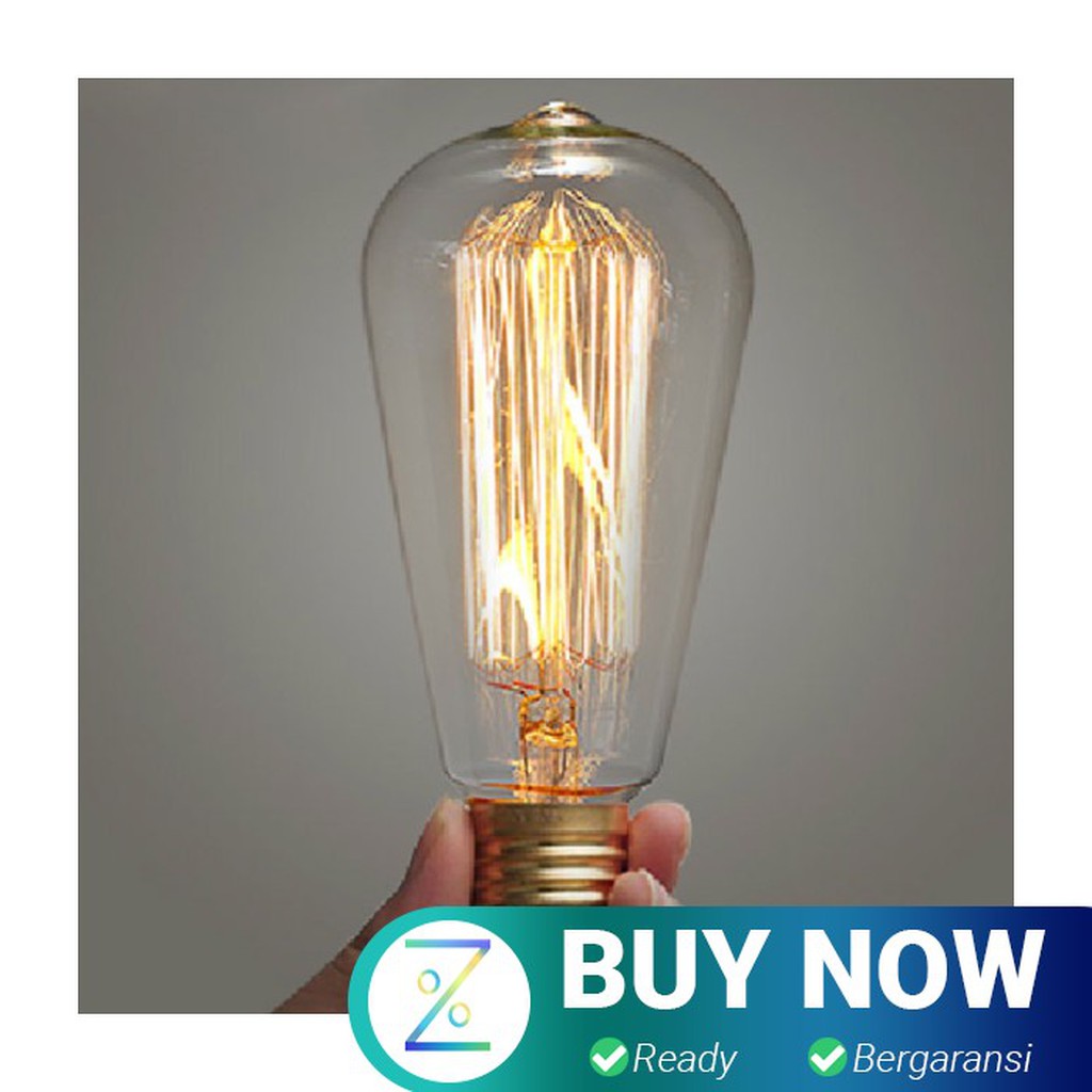 Lampu Pijar Vintage Model Bohlam Edison - 60W - ST64 - Warm White