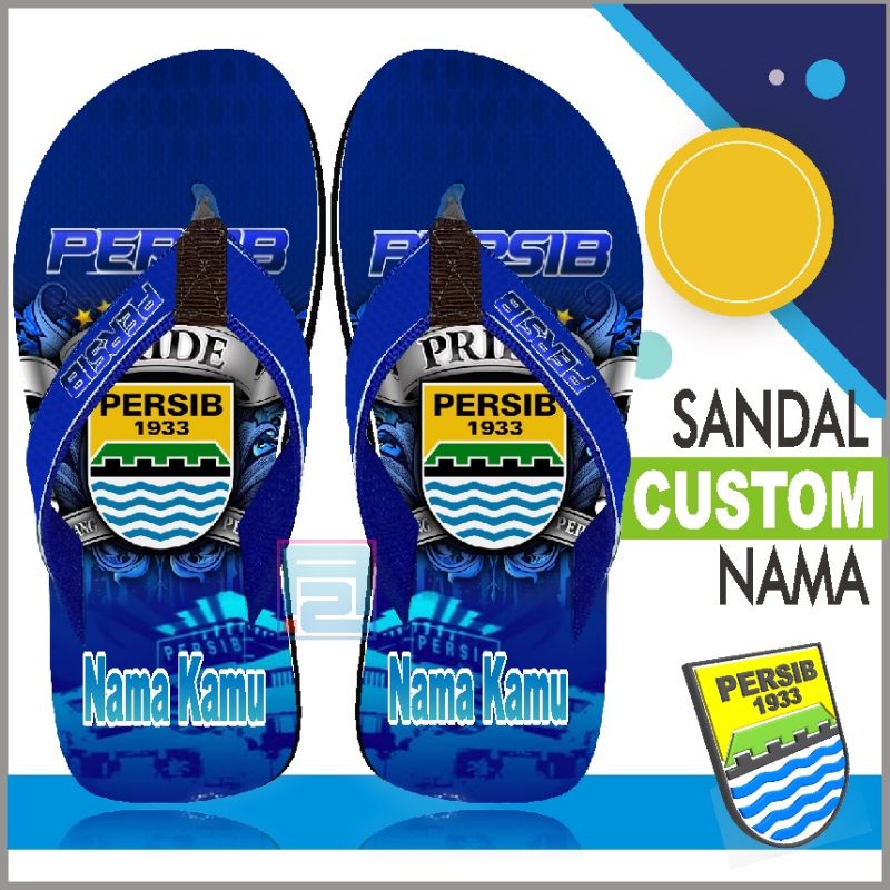 SANDAL CUSTOM NAMA ANAK KARAKTER  BOLA - FREE REQUEST NAMA