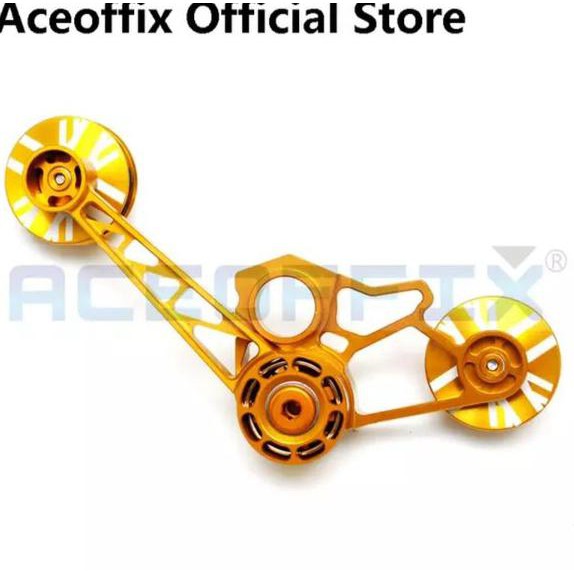 Aceoffix Brompton Tensioner - Brompton Tensioner Chain Extender Guide Wheel Gold