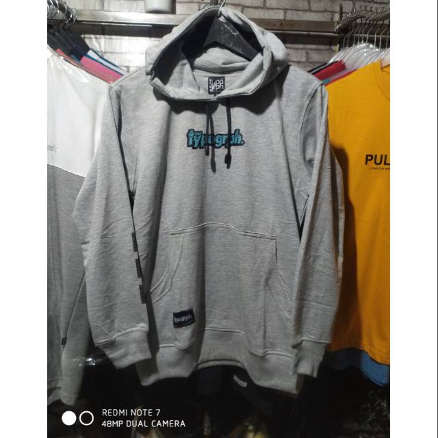 Jaket Jumper Hoodie Finger Typogrph Premium M-XL Abu Muda