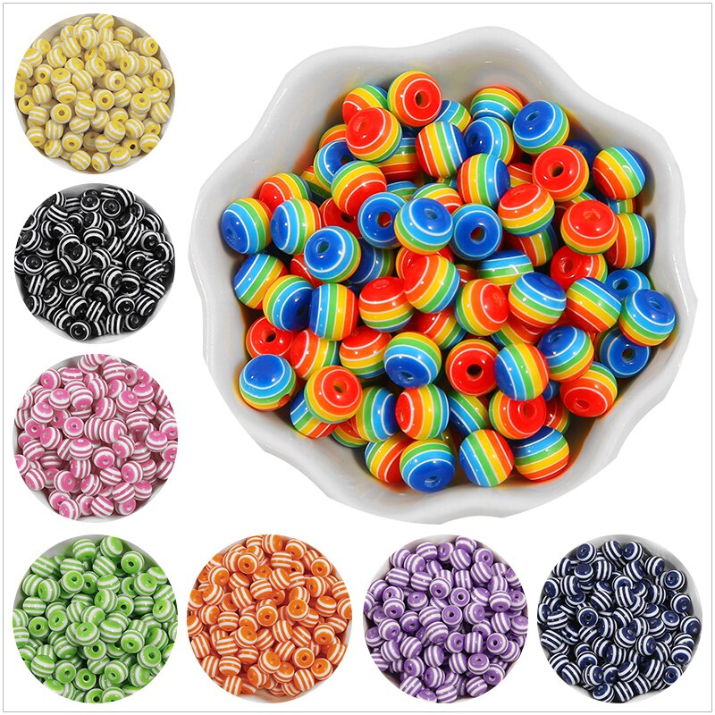 50 Pcs Manik-Manik Resin Bentuk Silinder Ukuran 6-10mm Untuk Membuat Perhiasan