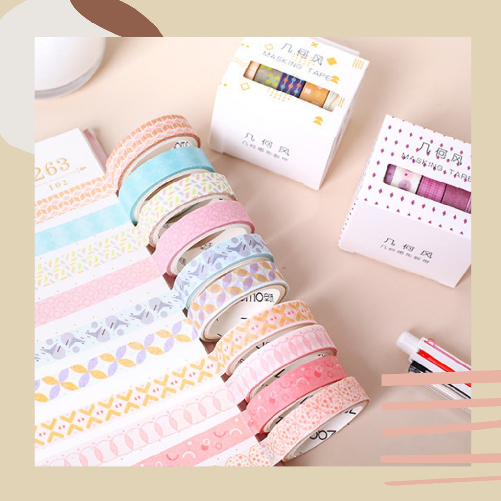 

Washi Tape Set Lucu Murah untuk Jurnal atau Scrapbook 5pcs/pack