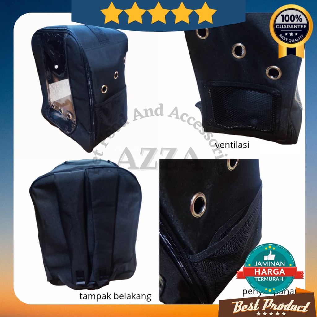 Tas Kucing Transparan Gratis Mainan Bola / Tas Hewan / Ransel Kucing / Tas Kucing