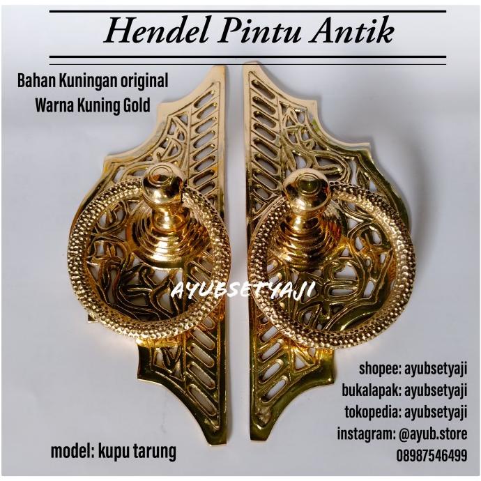 Buruan serbu] Hendel Pintu Kuningan antik Handle Hendel pintu Gebyok kupu tarung