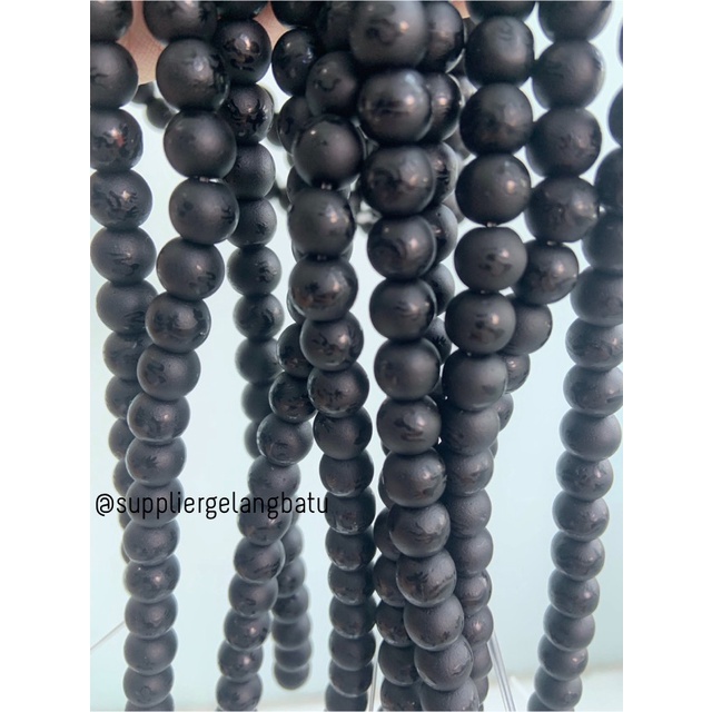 renceng batu hitam naga blackstone doff 8mm dragon bead bahan premium