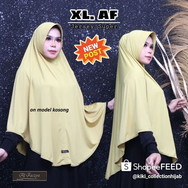 Jilbab hijab kerudung instan jumbo Ori Al Faezya Dex Polos XL AF (1 brand dengan Doa Ibu)