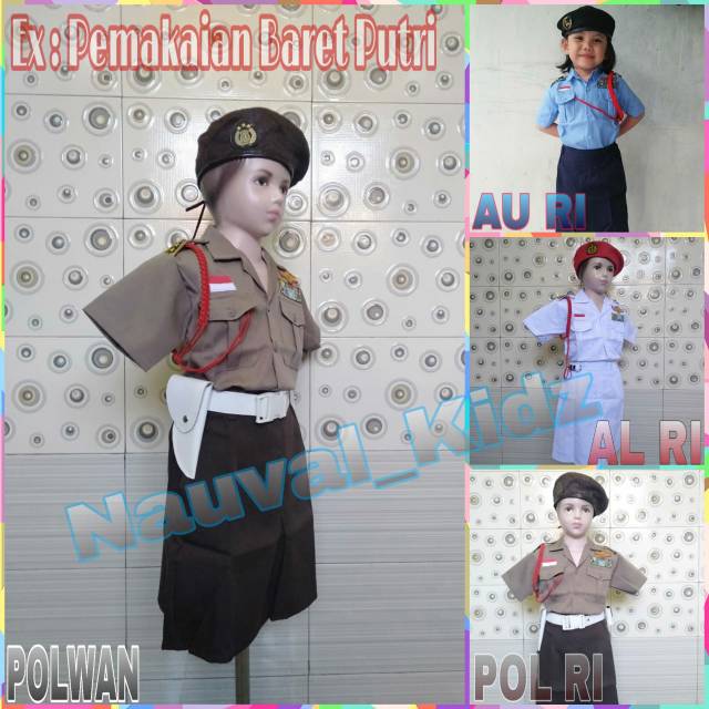 Baju Kostum Karnaval Profesi Polisi, TNI- AU/AL PUTRI [Khusus Baret]