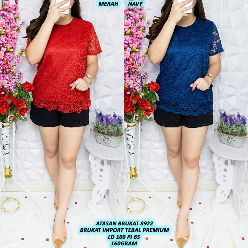 Atasan brukat wanita/Atasan brukat import/Atasan warna/blouse wanita
