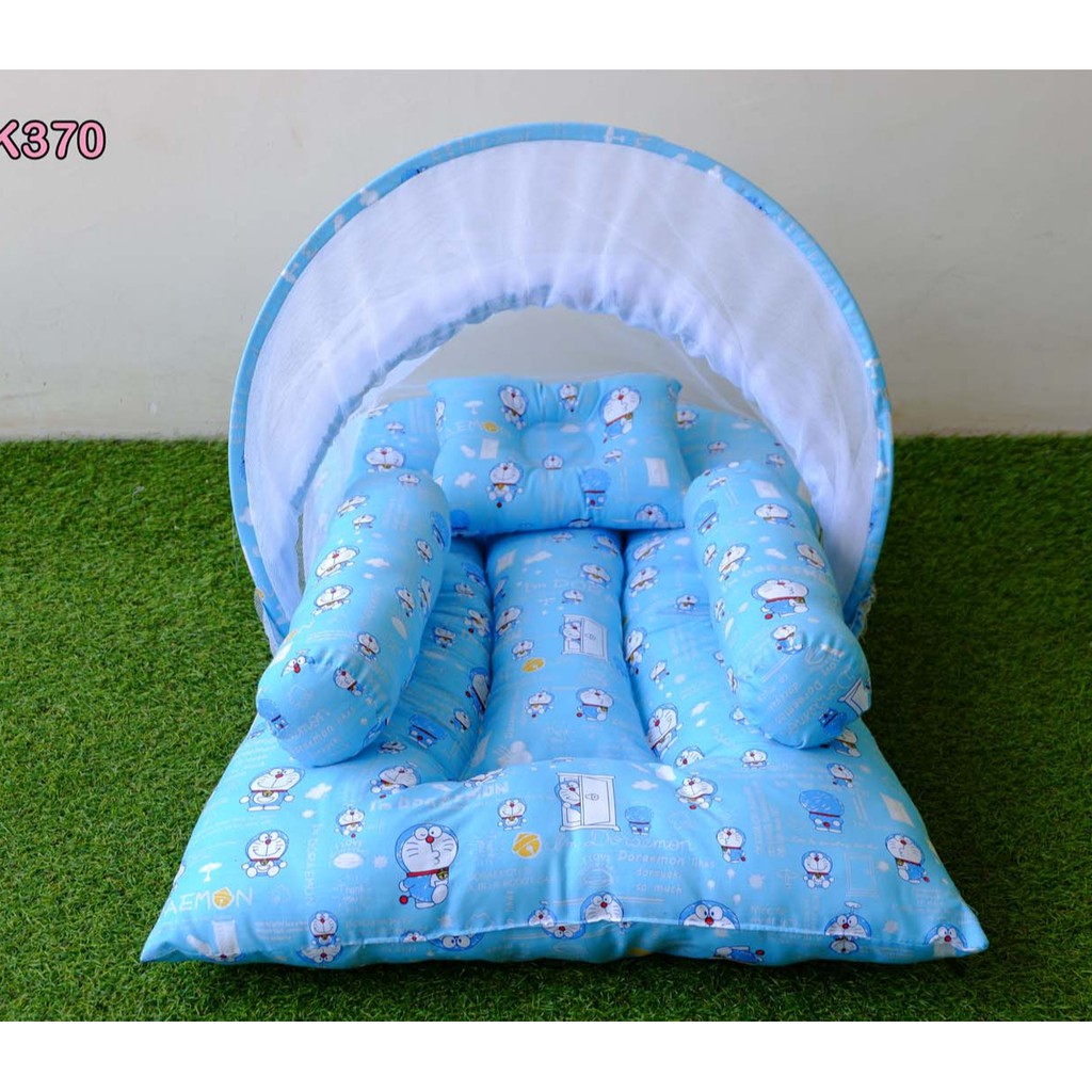 PROMO..SET KASUR BAYI TENDA KELAMBU NEWBORN BANTAL GULING KARAKTER LUCU BABYBESS KAIN KATUN ORIGINAL