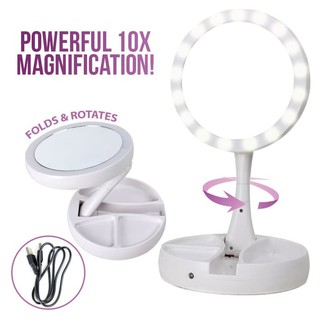  Lampu  Makeup Travel Cermin  Lipat FOLDABLE LED  MIRROR 