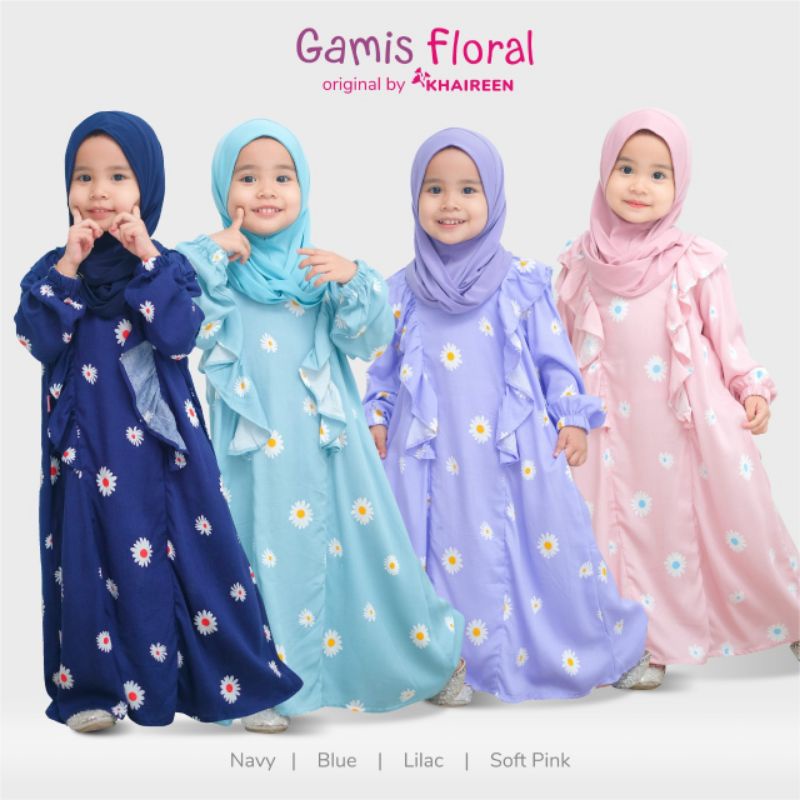 GAMIS ANAK KHAIREEN / GAMIS BALITA KHAIREEN / GAMIS ANAK/ Gamis Floral | Gamis Bayi Balita by Khaire