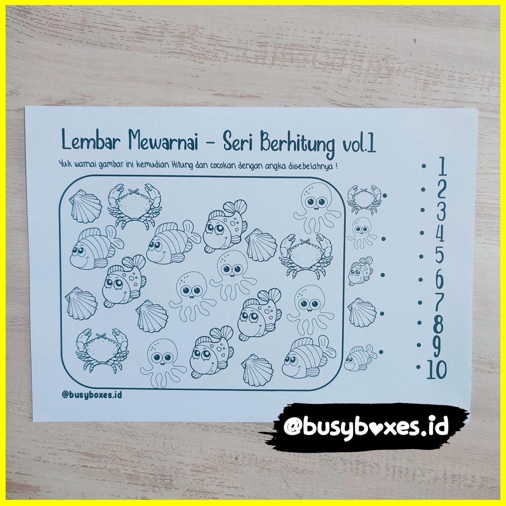 [busyboxes.id] Lembar mewarnai dan berhitung vol 01 mengenal angka 1-10 paud preschool TK