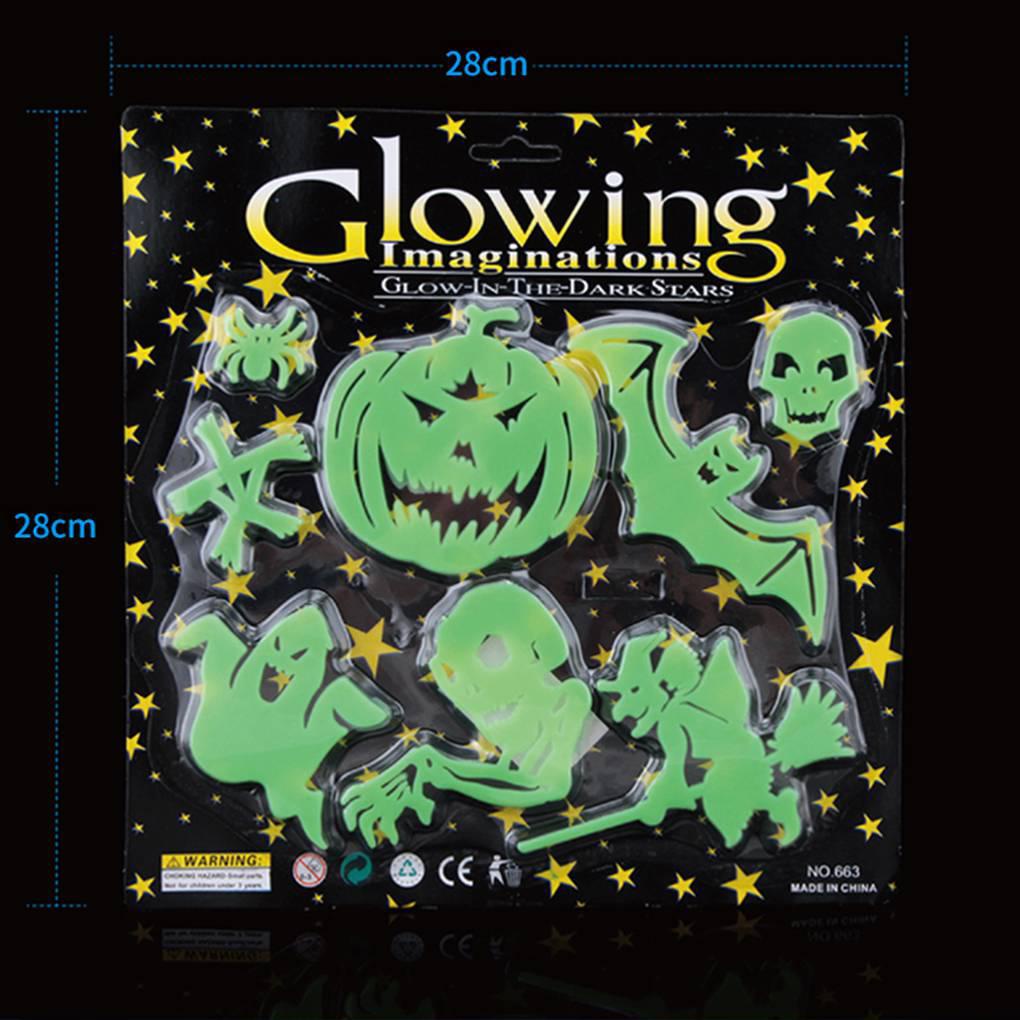 Home2020 Stiker Dinding / Jendela Desain Penyihir / Labu / Tengkorak Glow in the Dark Untuk Halloween