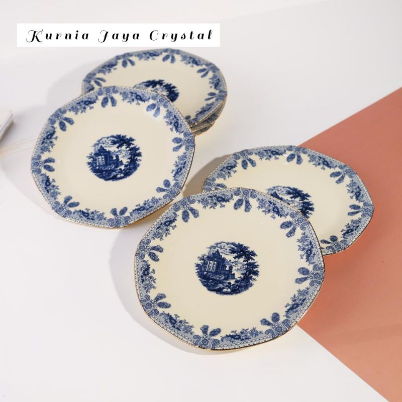Piring keramik windsor castle isi 6pcs/ Piring keramik Capodimonte 6pcs
