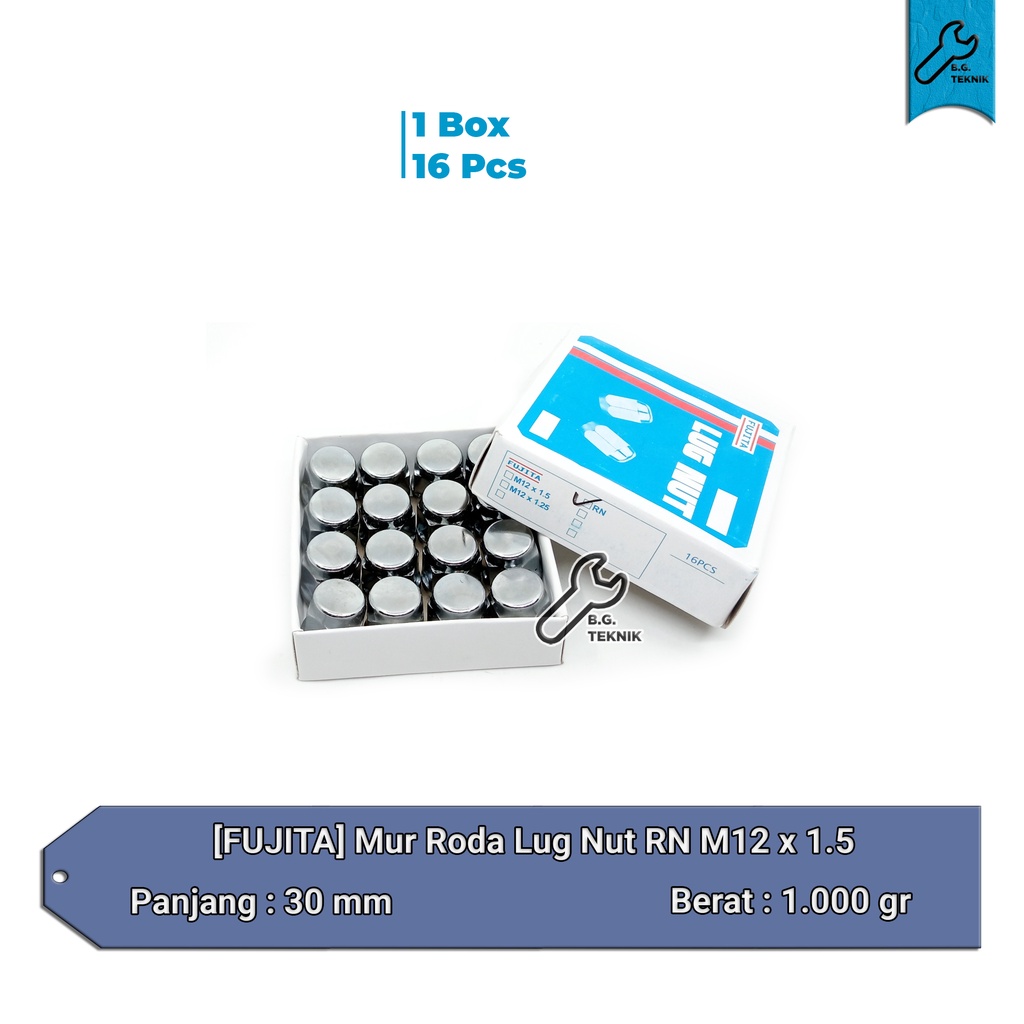 [16 Pcs] Mur Lug Nut Fujita RN 1.5