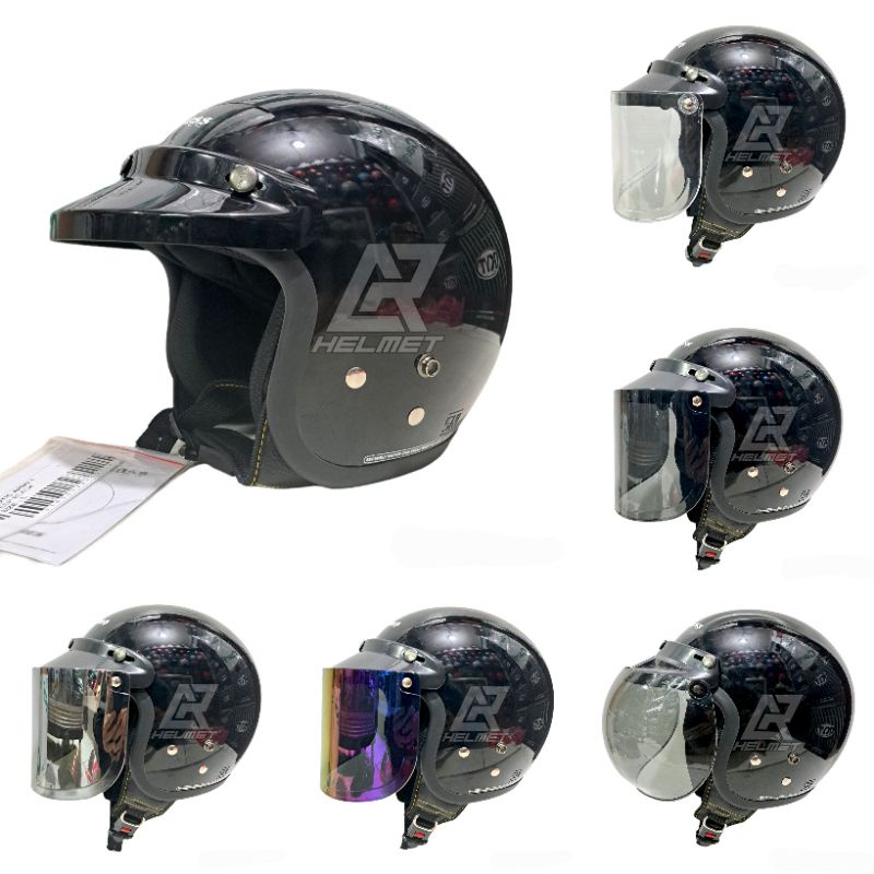 helm CARGLOSS ORIGINAL black glossy/hitam kaca datar