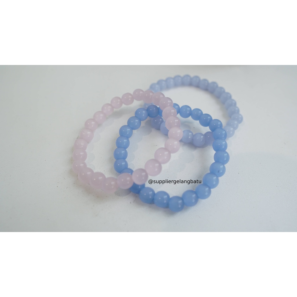 gelang batu cat eye pink ungu biru asli mata kucing gratis ongkir