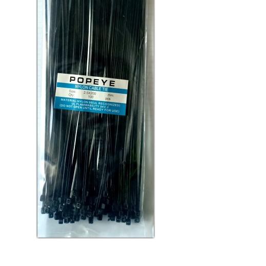

☺ POPEYE kabel ties HITAM nylon 100 pc strap tali ikat serbaguna - 4x250mm ⅍