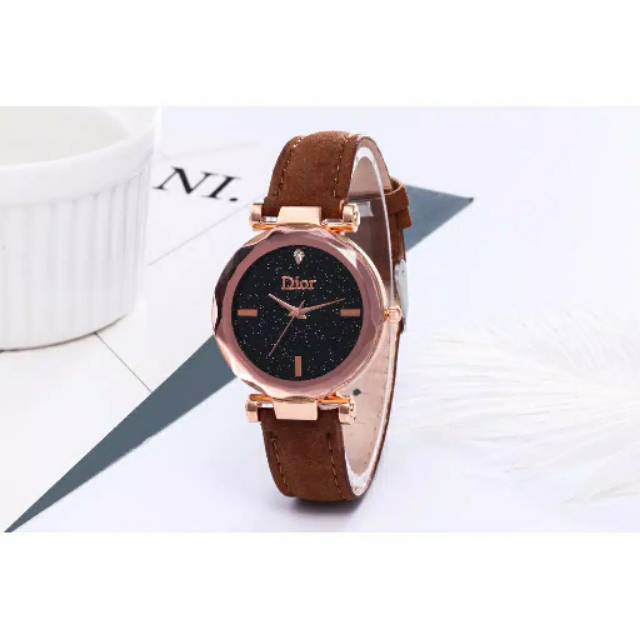 [JS] Dior Kulit Jam Tangan Wanita Analog Digital