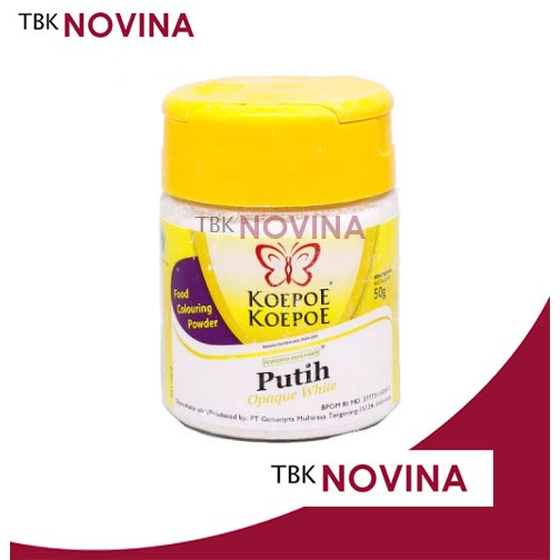 PEWARNA MAKANAN PUTIH KOEPOE KOEPOE / OPAQUE KUPUKUPU / WARNA PUTIH KUPU (50gr)