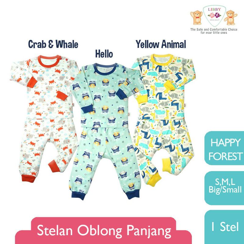 Ecer Piyama Setelan Panjang Anak Libby Size S M L XL XXL Motif Boy