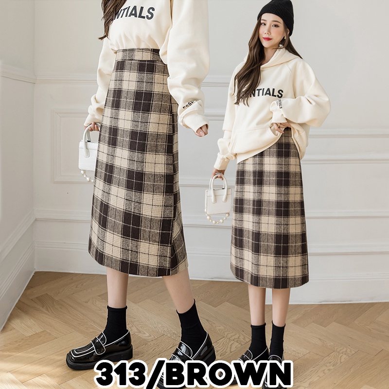 KARAKOREA 312/313 Midi and Maxi Tartan skirt/Korean Women Skirt/Rok Midi dan Rok Panjang