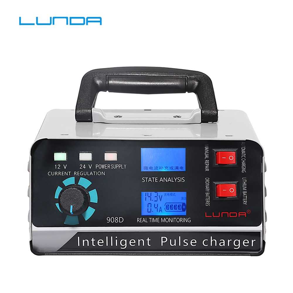 ANJING Charger Aki Mobil Motor 400W 12V/24V 400Ah + LCD - AJ-618A