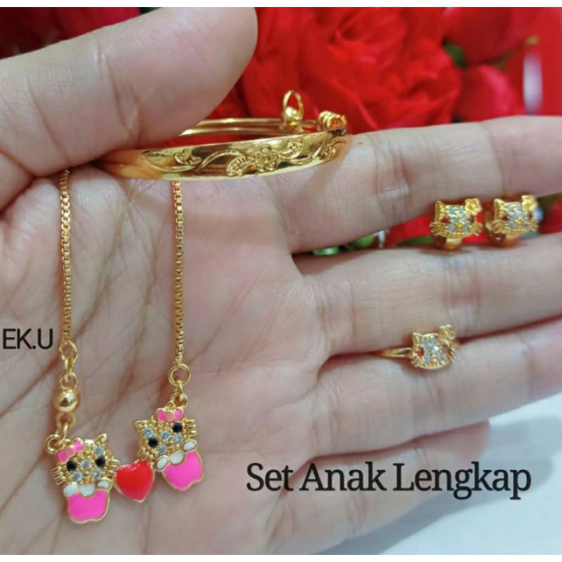 Set Anak Permata Zircon Gold Perhiasan Anak limited edition