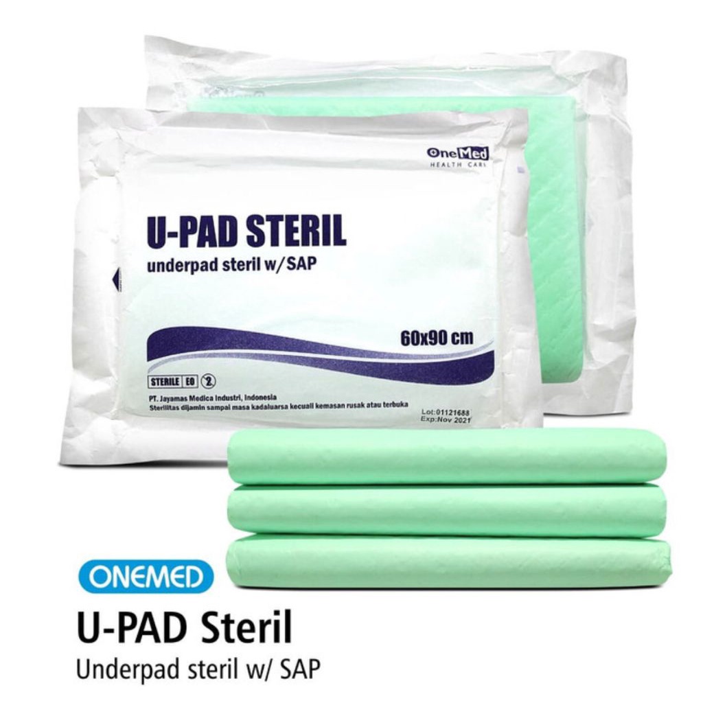 Underpad Upad Steril 60x90cm Perlak Tempat Tidur Pasien Onemed Pack Isi 1Lembar