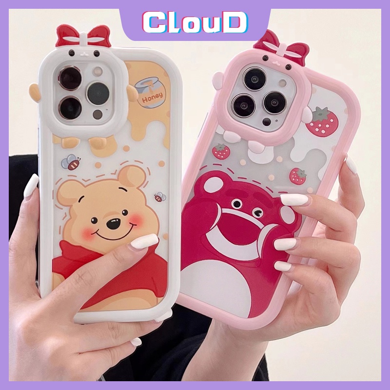 Soft Case TPU Desain Beruang Lotso Winnie the Pooh 3D Untuk IPhone 11 12 13 Pro MAX 6 6S 7 8 Plus XR X XS MAX SE 2020