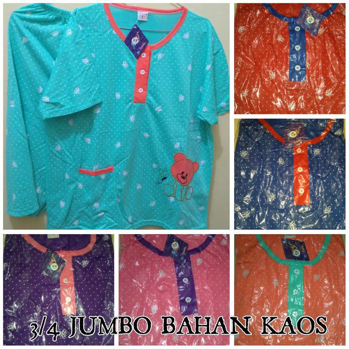 Babydoll 3/4 Jumbo Xxl Bahan Kaos/ Baju Tidur Setelan Murah